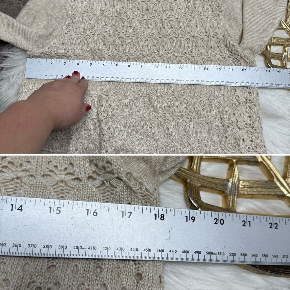 John Mark Cream Lace Layer Knit Sweater - Picture 9 of 9